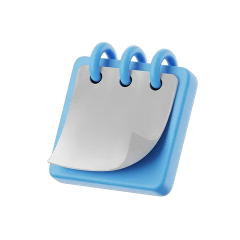 3d cartoon spiral notebook icon for digital design and presentation use PNG