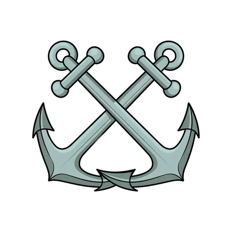 3d cartoon style anchor graphic element for nautical maritime logos and branding designs PNG