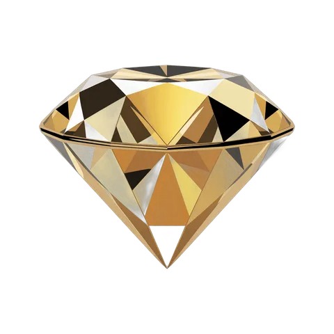 3d cartoon style isolated diamond gemstone graphic element for luxury branding and jewelry design PNG