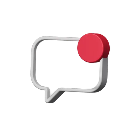 3d cartoon style rendered speech bubble graphic element with red pin for location marker PNG