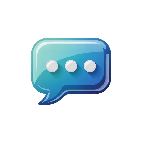 3d cartoon style speech bubble icon with three dots for chat conversation design PNG