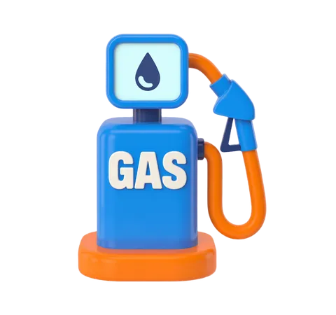 3d gas pump icon with water droplet symbol for eco-friendly fuel station illustration PNG