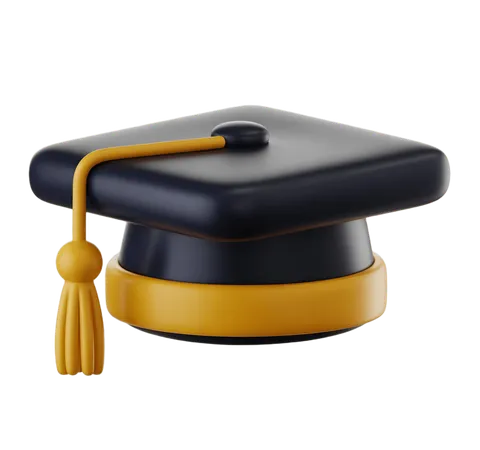 3d graduation cap icon for academic awards ceremonies and educational websites PNG