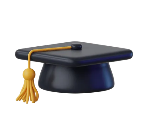 3d graduation cap icon with tassel for academic celebration and diploma ceremony designs PNG