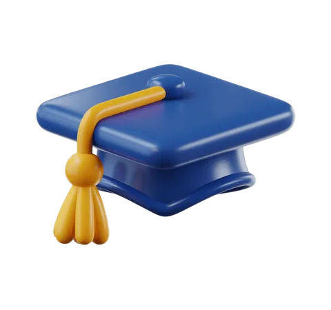 3d graduation cap icon with tassel for academic celebration and diploma ceremony designs PNG