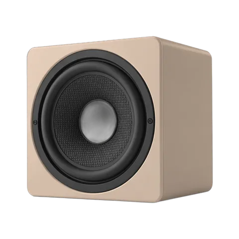 Beige minimalist speaker graphic element for modern interior design projects PNG
