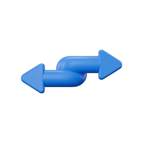 Blue double ended arrow clipart graphic element for presentations and web design PNG