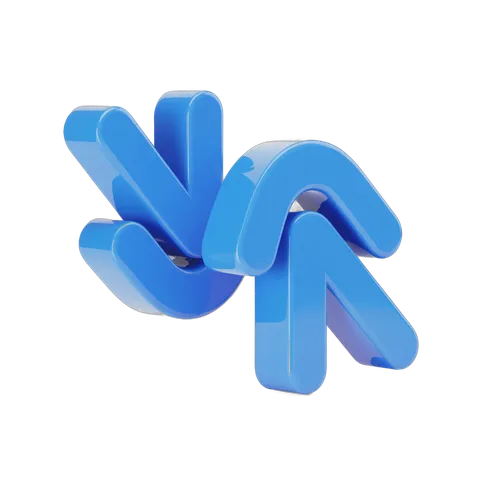 Bright blue abstract geometric arrows clipart for presentations and marketing designs PNG