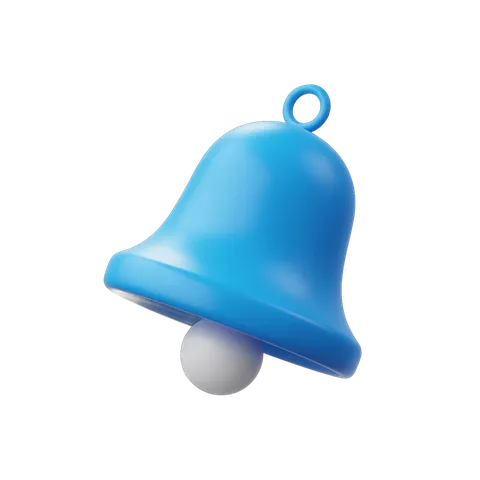 Bright blue isolated bell clipart graphic for notifications alerts and event reminders PNG