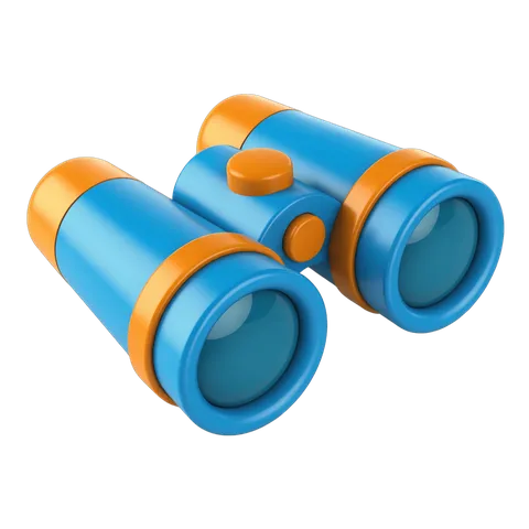 Bright cartoon binoculars for kids educational toys and outdoor adventure illustrations PNG