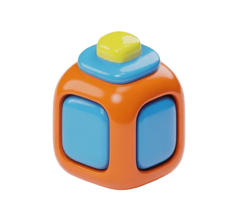 Bright colorful 3d toy gas pump button for children educational play and learning materials PNG