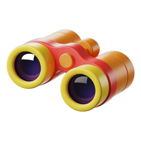Bright colorful binoculars toy for kids educational play and outdoor adventure activities PNG
