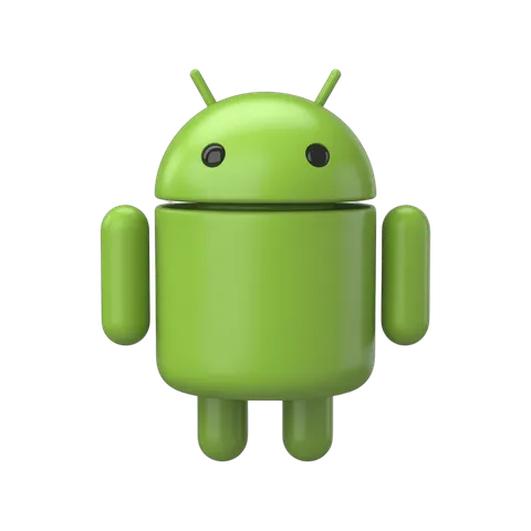 Bright green android robot mascot icon for mobile app technology branding and digital marketing PNG