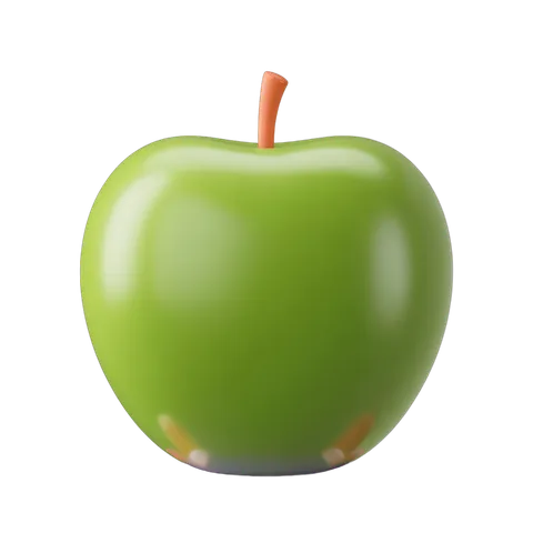 Bright green apple isolated clipart for food graphics and healthy lifestyle designs PNG