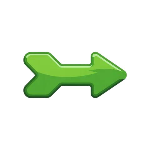 Bright green forward arrow icon for presentations web design and user interface navigation PNG