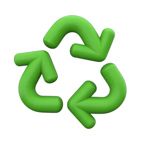 Bright green recycling symbol isolated clipart for eco friendly marketing materials PNG