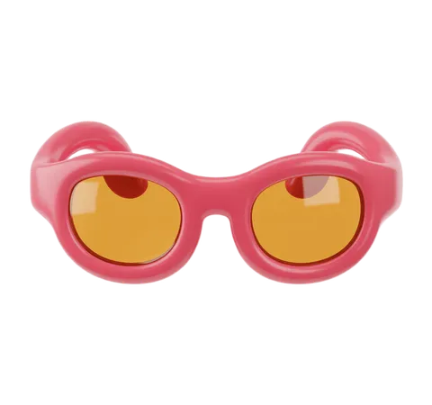 Bright pink retro sunglasses with orange lenses isolated clipart for fashion design and branding PNG