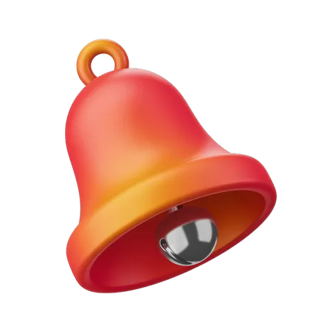 Bright red and orange isolated bell clipart graphic for notifications alerts and alerts icons PNG