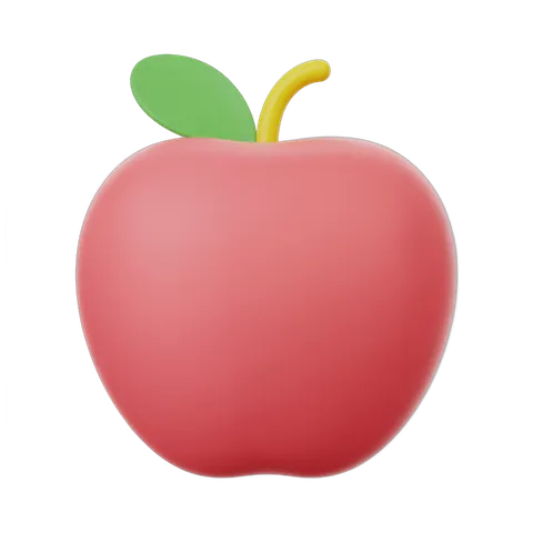 Bright red apple clipart isolated on transparent background for digital design projects PNG