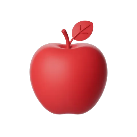 Bright red apple clipart isolated on transparent background for digital design projects PNG