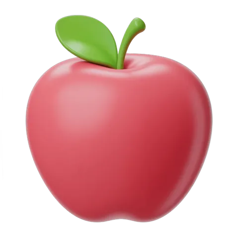 Bright red apple isolated graphic element for food packaging and healthy lifestyle designs PNG