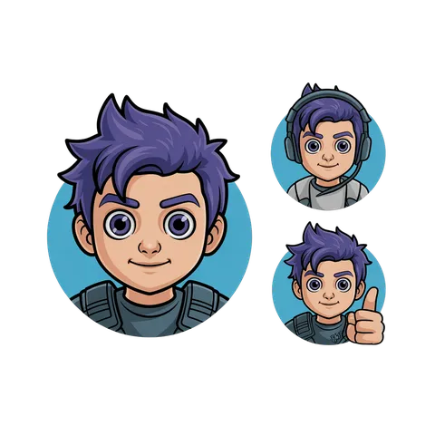 Cartoon boy astronaut giving thumbs up in space suit for gaming app icons and illustrations PNG