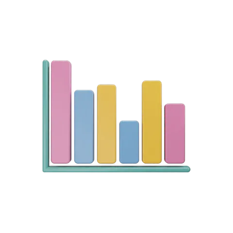 Colorful bar chart clipart for presentations business reports and data visualization PNG