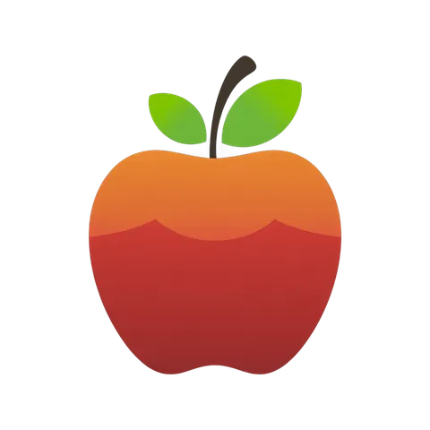 Colorful cartoon apple graphic element for educational materials and branding designs PNG