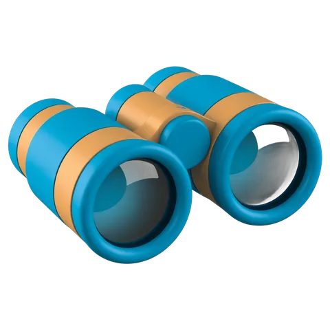 Colorful cartoon binoculars clipart for kids educational and adventure illustrations PNG