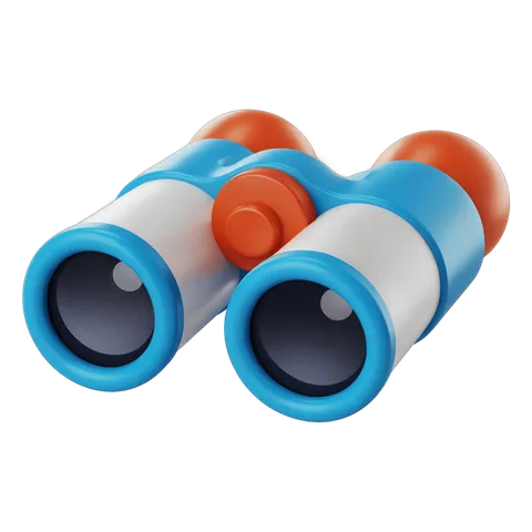 Colorful cartoon binoculars for kids educational toys and outdoor adventure illustrations PNG