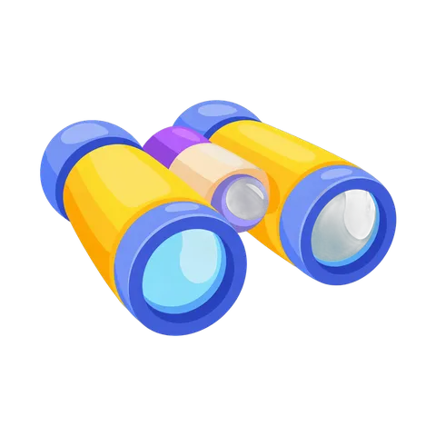 Colorful cartoon binoculars toy for kids educational play and outdoor adventure activities PNG