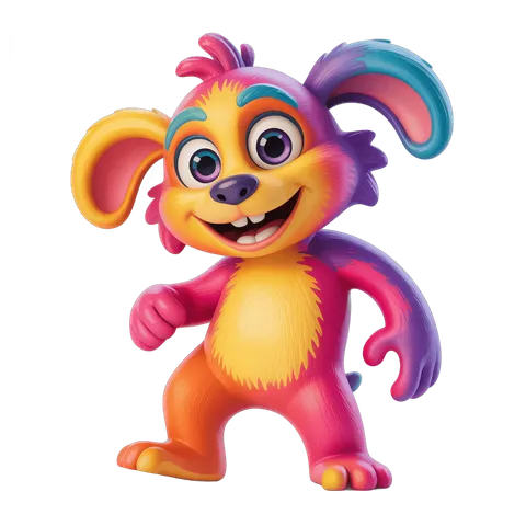 Colorful cartoon character standing cheerfully for children's illustrations and animations PNG