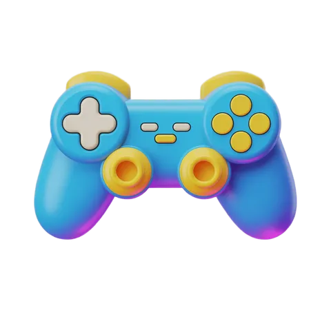 Colorful cartoon game controller clipart for kids educational apps and games PNG