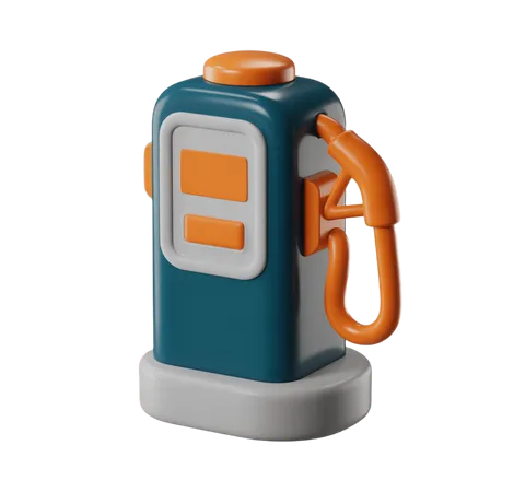 Colorful cartoon gas pump icon for educational materials and children's learning apps PNG