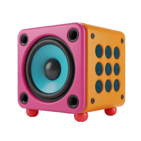 Colorful cartoon speaker clipart for kids educational and creative projects PNG