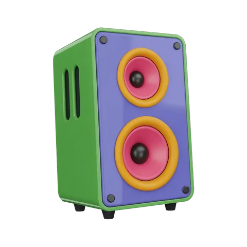 Colorful cartoon speaker clipart for kids educational materials and social media graphics PNG
