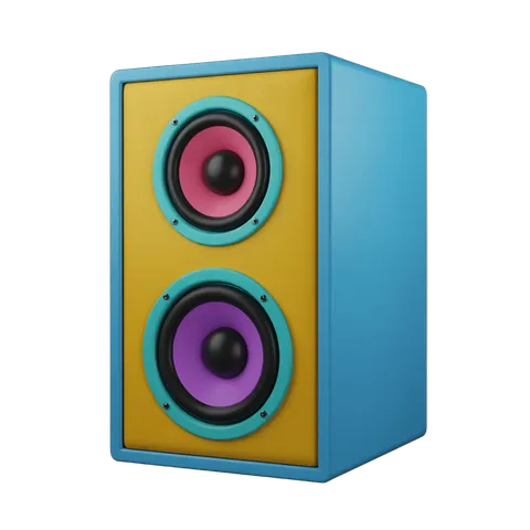 Colorful isolated speaker graphic for modern presentations and social media designs PNG