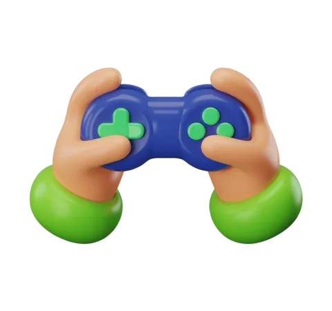 Cute cartoon baby hands holding colorful game controller clipart for kids educational games and apps PNG