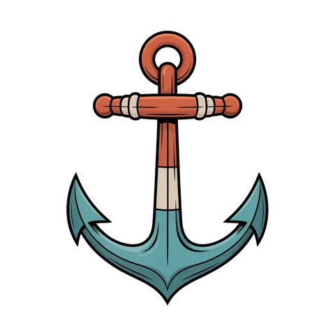 Decorative nautical anchor graphic element for maritime branding and travel promotions PNG