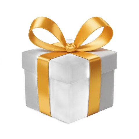 Elegant gift box with golden ribbon for holiday presents and corporate gifting PNG