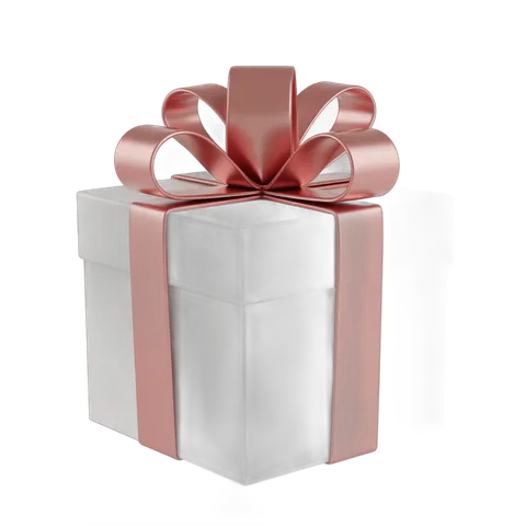 Elegant gift box with pink ribbon bow for weddings anniversary celebrations PNG