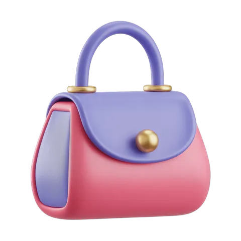 Elegant pink and purple handbag clipart for fashion design and branding projects PNG