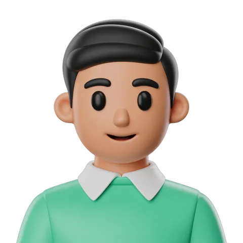Friendly cartoon man in green shirt smiling for presentations and digital illustrations PNG