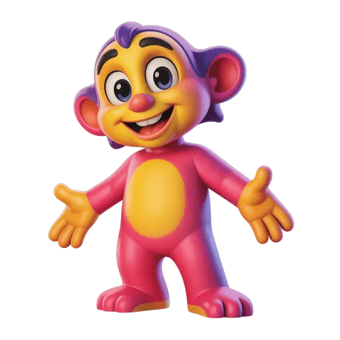 Friendly cartoon monkey character with arms outstretched for cheerful greeting design PNG