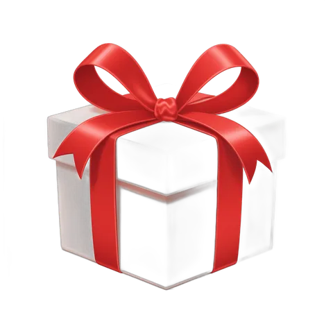 Gift box with red satin ribbon for holiday presents and special occasions celebration PNG