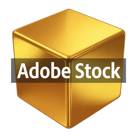 Golden shiny cube graphic element for modern presentations and branding designs PNG