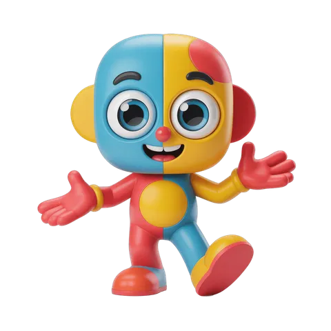 Happy cartoon monkey figure with arms outstretched for cheerful illustrations and animations PNG