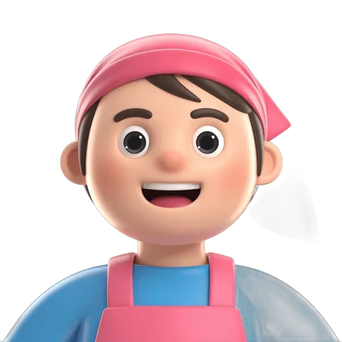 Happy chef character in apron and cap for food blog illustrations and presentations PNG