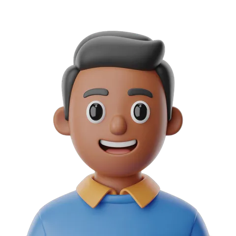 Happy smiling man cartoon character isolated transparent background clipart graphic PNG