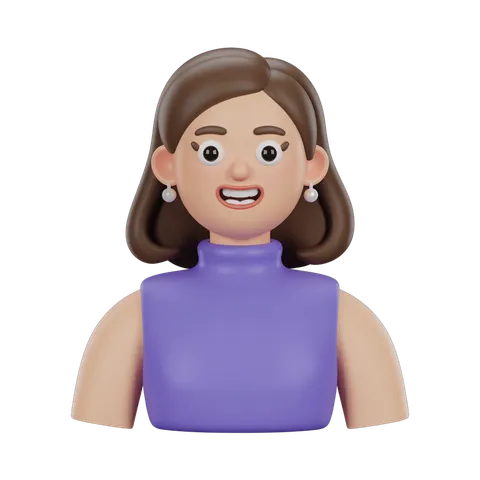 Happy woman with short hair wearing purple top for presentations and social media graphics PNG